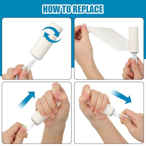 Hushee 100 Pack Mini Lint Rollers for Travel, 3000 Sheets Portable Travel Size Lint Roller Bulk Small Pet Hair Remover for Couch Furniture Clothes 5.9 x 1.1 (White)