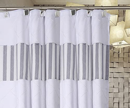 Creative Scents Quilted Mirror White Shower Curtain Hooks - Set of 12 Shower Curtain Rings Durable Sturdy Constructed - Decorative Smooth Gliding Shower Hooks for Shower Curtain - style: Shower Curtain Hooks