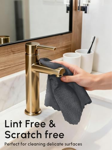 Microfiber Cleaning Cloths Roll, 75 Pack Tear Away Microfiber Towels Roll, 12" x 12" Lint Free Rags, Reusable Cleaning Cloths, Washable, Scratch Free,Ultra Absorbent Dish Rags(Dark Grey) - color: Dark Grey, size: 75 pack