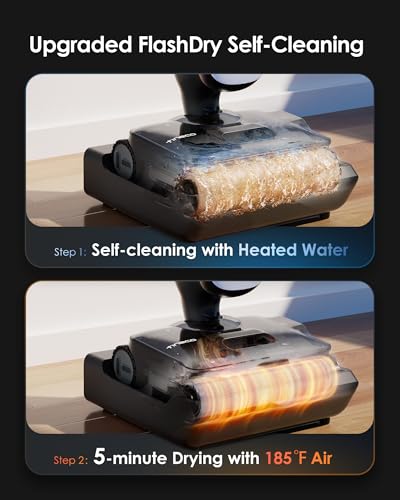 Tineco Floor One S9 Artist Pro Wet Dry Vacuum Cleaner, 22kPa Suction, 360° SmoothDrive, Anti-Tangle Design, 185°F Flashdry, 75 Min Runtime, Dual-Edge Cleaning, 180° Lay-Flat - style: S9 Artist Pro