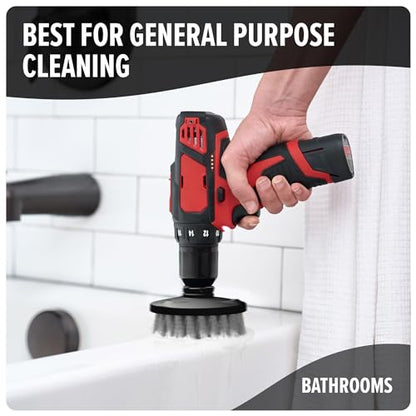 Dirt Devil Medium Bristle Cleaning Brush Set, 2 Piece, 2" and 3.5" Brushes Included, for Use on Showers, Porcelain and More, General-Purpose Cleaning, Scrubber Brush Drill Attachment for Cleaning - style: Medium Bristle Brush