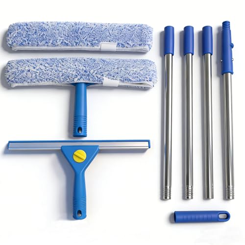 68" Squeegee for Window Cleaning | Window Squeegee with Extension Pole, For Outdoor High Windows, Shower Glass Door, Car Windshield