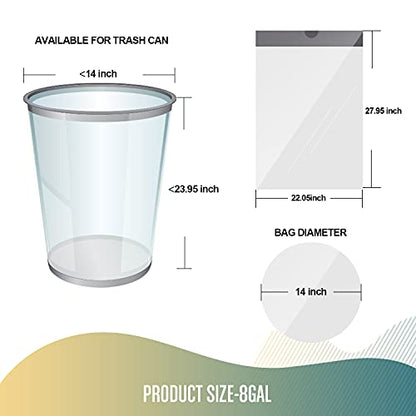 FORID Medium Drawstring Trash Bags - Plastic Garbage Bags 8 Gallon (30 Liter) White Disposable Can Liners for Kitchen Bedroom Bathroom Home Office (120 Counts) - Durable & Thick Trash Bags - color: Most Value: 8 Gallon - 120 Pack
