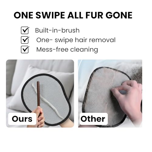 Pet Hair Removal Glove – Reusable Five-Finger Electrostatic Grooming Mitt with Comb for Dogs & Cats, Magic Pet Hair Remover Glove for Sofa, Carpet, Clothing, Car Seats & Furniture
