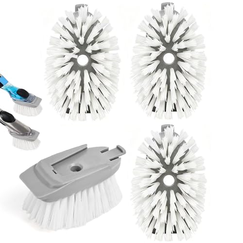 Dish Brush Refill Head for OXO Dish Scrub Brush, 4 Pack Replacement Head Compatible with OXO Soap Dispensing Dish Scrubber, Gray - color: 4 Pack, Gray