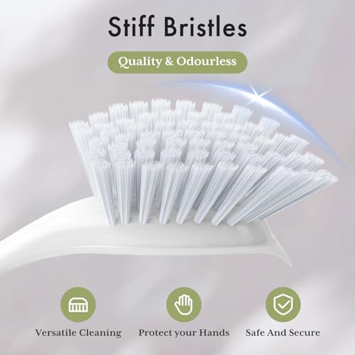 Amazer Dish Brush, 2 Pack Dish Scrubber with Handle, Kitchen Dishes Brushes, Scrub Brush with Stiff Bristles for Cleaning, Sink, Pots, Pans - color: Gray+black, size: 2 Pack