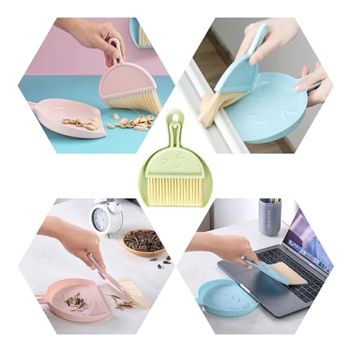 Green Mini Broom and Dustpan Set, Small Handheld Brush Combo for Kids Kitchen Counter Table Desk Car and Pet Area Cleaning - color: Green