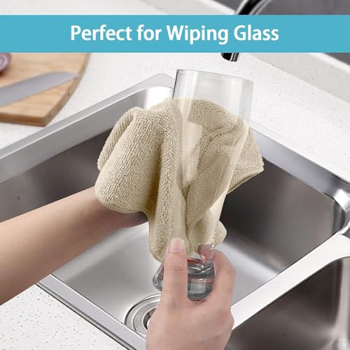 HOMEXCEL Brown Microfiber Cleaning Cloth, 8 Pack Cleaning Towels for Kitchen, Lint Free, Scratch-Free, Highly Absorbent, and Reusable Cleaning Rags for House, Window and Glass, Cars, 11.5 X11.5 inch - color: Brown