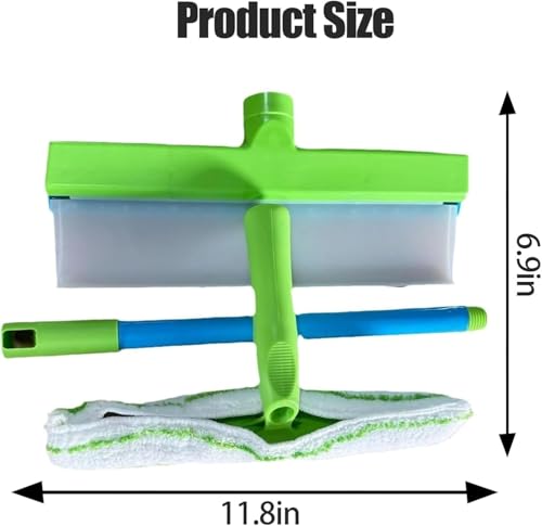 Byblix Window Squeegee, Byblix Recyclable Silicone Window Squeegee Kit, 3 in 1 Window Cleaning Scraper with Silicone Squeegee Microfiber Scrubber (Blue*2) - color: Blue*2