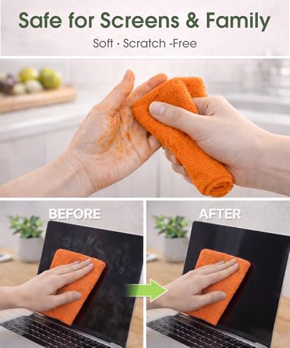 Microfiber Cleaning Cloth Roll–100 Pack, Tear Away Microfiber Towels, Reusable, Washable, Scratch-Free, Kitchen Towels for Car, Home, Kitchen, Glass, Dishes(Honey Orange) - color: Honey Orange