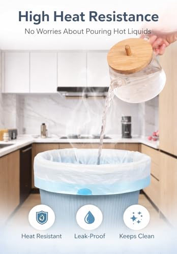 60 Count Drawstring Trash Bags for Kitchen & Home, 4-5 Gallon Large Capacity, Leak-Proof & Tear-Resistant, Easy to Tie & Carry, 45x50cm