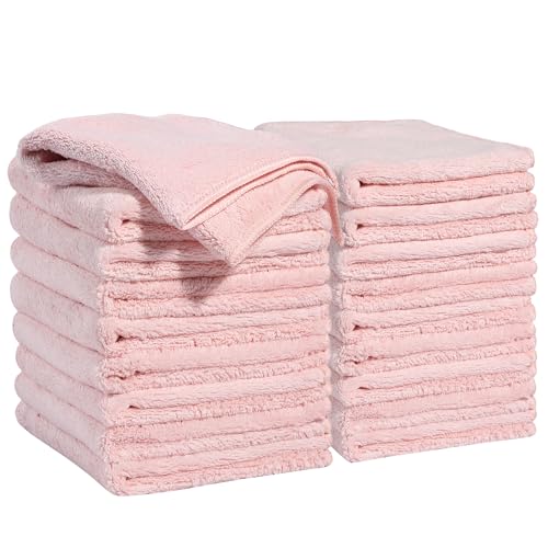 JOYMOOP Microfiber Cleaning Cloths, 11.8" x 11.8" Pink Reusable Kitchen Towels, Lint-Free Cleaning Rags, Super Absorbent Cleaning Cloths for Kitchen, Car, and Household Cleaning, 18 Packs - color: Pink, size: 11.8"x11.8" - 18pcs
