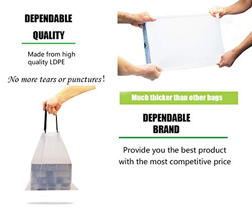 Besli 1.2 Gallon Drawstring Trash Bag Small Garbage Bag,120 Counts (White, 1.2 Gallon) - style: 1.2 Gallon