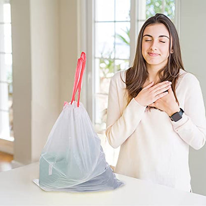 Cabilock 75pcs trash bag toilet waste bags dustbin rubbish bags toilet garbage bags large garbage bag wastebasket liners toilet bags for portable potty travel plastic white lawn drawstring - color: White