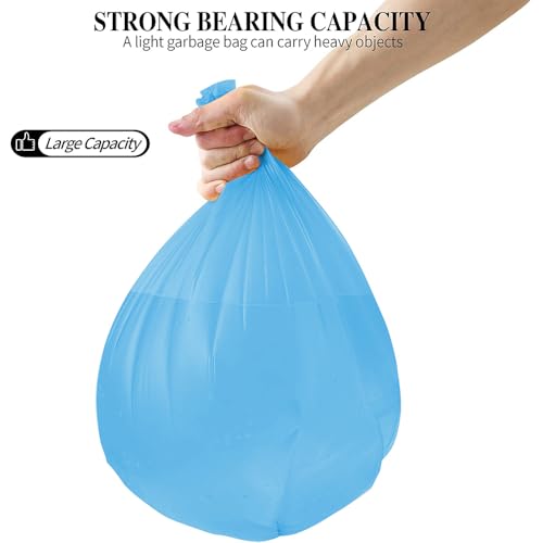 3 Rolls Small Trash Bags - 60 Counts Durable 4 Gallon Small Garbage Bags for home office kitchen Bathroom Bedroom Trash Can liners（Blue） - color: 60 Count Blue