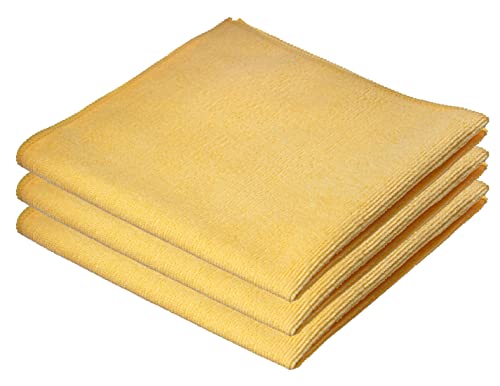 Superio Microfiber Cleaning Cloth for Cars, Kitchen Cleaning Rags for Housekeeping, 16" Micro Fiber Towels for House, Bathroom Absorbent All-Purpose Streak-Free lint-Free Wash Cloths (3 Yellow) - color: Yellow