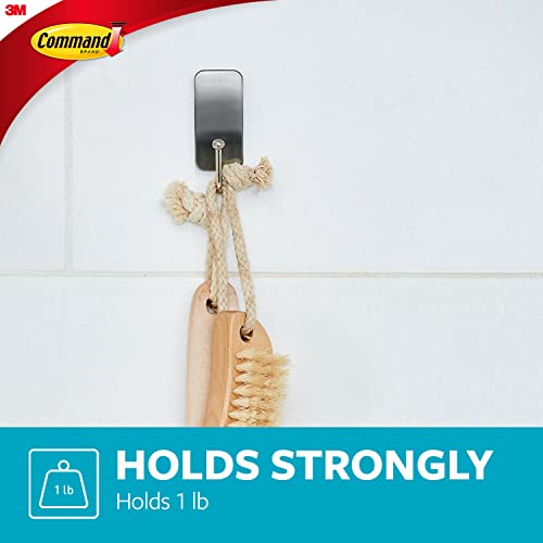 Command BATH33-SN-ES Bath Hooks, Satin Nickel, 4 Count - color: Satin Nickel, size: 4 Pack