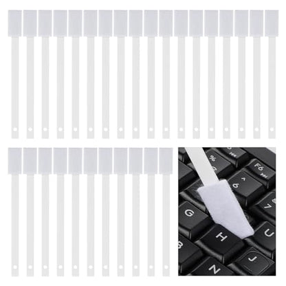 Tucnoeu 50Pcs Disposable Crevice Cleaning Tool Crevice Brush Crevice Hole Brush Suitable for Small Spaces,Keyboards,Grooves (White)