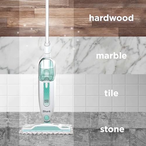 Shark Steam Mop Hard Floor Cleaner for Cleaning and Sanitizing with XL Removable Water Tank and 18-Foot Power Cord (S1000A),White