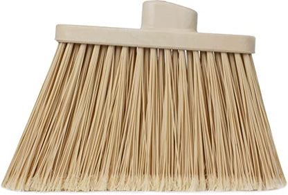 SPARTA Plastic Broom Head, Angled, Flagged for Small Debris Indoor, Outdoor, Home, Restaurant, Lobby, Office, 12 Inches, Tan - color: Tan