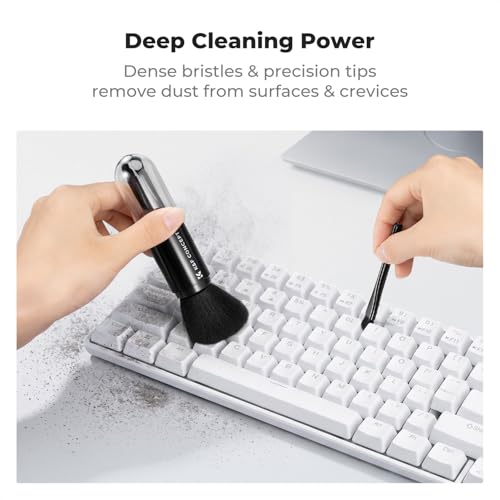 K&F Concept 6-in-1 Keyboard Cleaning Brush Kit for Camera, Lens, PC Monitor - color: Black