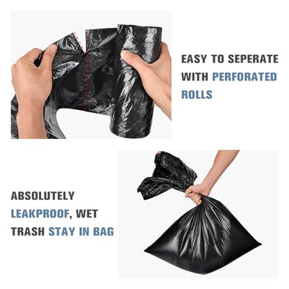 15-18 Gallon Black Trash Bags with Drawstring, 102 Count | Fit 16, 17 Gal High Density Large Garbage Bags, Strong Plastic Trash Can Liners for Kitchen Lawn Commercial - style: 15-18 Gallon (102 Count, Black)