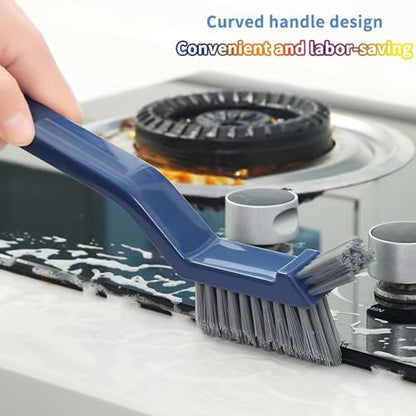 Crevice Cleaning Brush, Ultra Thin Stiff Bristles, 1piece, Grout Scrubber Tool, Window Track Cleaner, Ergonomic Long Handle, for Deep Scrubbing Bathroom Tiles Kitchen Faucets Shower Door Tracks Car - color: Blue