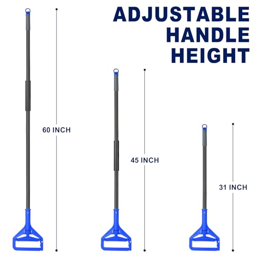 KeFanta 60 Inch Mop Handle Commercial Heavy Duty,Industrial Metal Mop Stick Replacement Quick Change,Wet Mops Head Replacement Holder for Floor Cleaning - size: 1 Pack