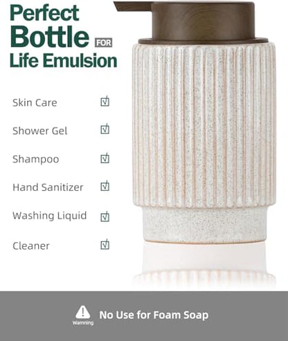 Ceramic Soap Dispenser, Wood-Grain Plastic Soap Dispenser, 10 oz Refillable Bottle for Liquid Soap - Kitchen, Sink, Bathroom（Liquid） - color: Liquid Wooden Color Pump