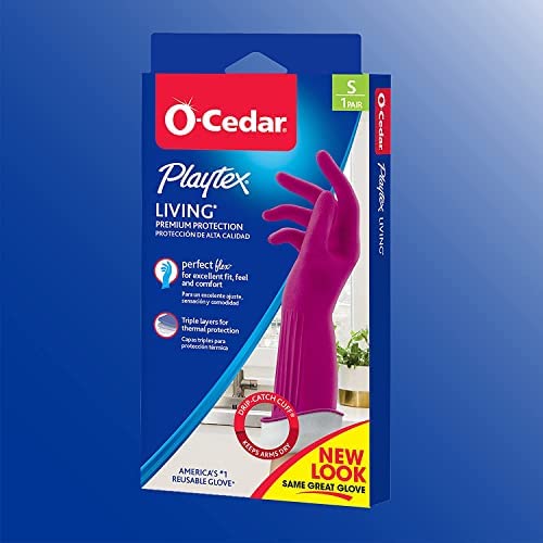 Playtex Living Reuseable Rubber Cleaning Gloves (Small, 3 Pairs), Premium Protection Reusable Household Gloves - size: Small (Pack of 3)