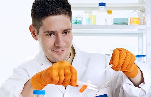 Inspire HEAVY DUTY ORIGINAL Stretch Nitrile Black Gloves Disposable Latex Free | Food, Mechanic, 6mil Black or 8 Mil Orange - size: Small, style: 8mil Orange
