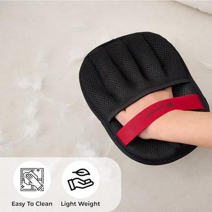 Pet Hair Remover for Laundry, Pet Hair Remover Glove (2 Pack) – Reusable Electrostatic Pet Hair Removal Mitt for Couch, Carpet, Car Seat & Laundry – Cat & Dog Fur Cleaning Tool for Furniture - color: Black 2PCs