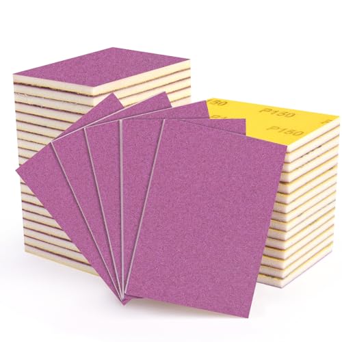20 Pcs 3 x 4 Inch Sanding Sponge Set, 150 Grit Abrasive Sanding Sponges Pads Soft Foam Hand Sander Block Wet Dry Purple Ceramic Sand Sandpaper for Wood Metal Drywall Furniture Paint Polishing - size: 20pcs 150 Grit, style: Ceramic Sand