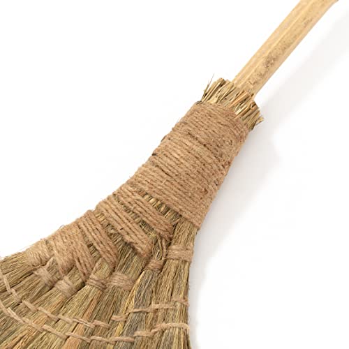 Vietnamese Natural Soft Broom - Broom Grass Handmade Broom Witch Broom Bamboo 57.08 inch Length, 19.69 inch Width - style: Style Basic
