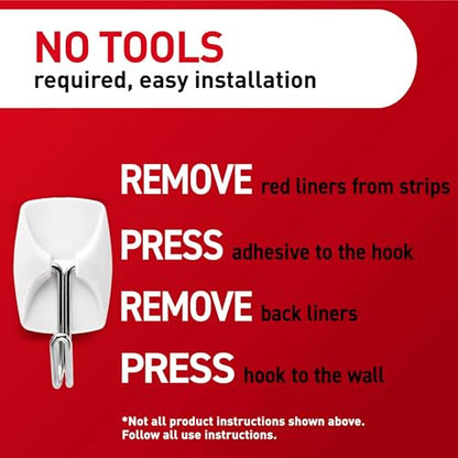 Command Small Wire Toggle Hooks, 16 Hooks and 24 Strips, Damage-Free Hanging Wall Hook with Adhesive, No Tools Required, Great for Home, Kitchen, and Office Organization, Holds up to 0.5 lb - size: Small (16 Hooks)