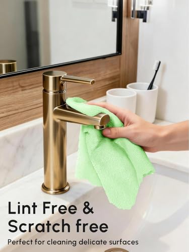 Microfiber Cleaning Cloths Roll, 75 Pack Tear Away Microfiber Towels Roll, 12" x 12" Lint Free Rags, Reusable Cleaning Cloths, Washable, Scratch Free,Ultra Absorbent Dish Rags(Green) - color: Green, size: 75 pack