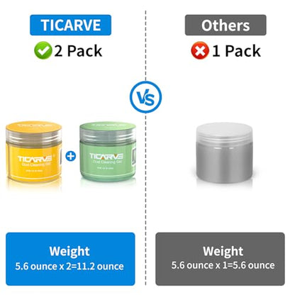 TICARVE 2Pack Cleaning Gel for Car Putty Car Slime Cleaning Car Putty Detail Car Interior Cleaner Automotive Cleaning Kits Keyboard Cleaner Yellow Green (320g/11.2oz) - color: Yellow+Green