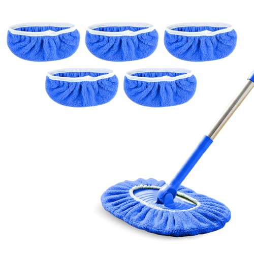 5 Pack Reusable Microfiber Mop Pads - Dry Sweeping Cloths & Wet Mopping Cloths - Washable Wet Pads Refill for Mopping Floors (Mop is not Included), Blue - color: Blue 5-pack