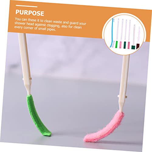 minkissy Disposable Crevice Cleaning Brush Set 7Pcs Small Cleaning Tool for Bathroom Shower Head Toilet Rim with Long Handle