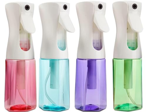 Continuous Mist Spray Bottle – Ultra Fine Mist for Hair Styling, Salon Use, and Versatile Applications – 5 oz Octagon Shape Empty Bottle – Variety Pack of 4 - color: Variety - 150ml - 4 Pack