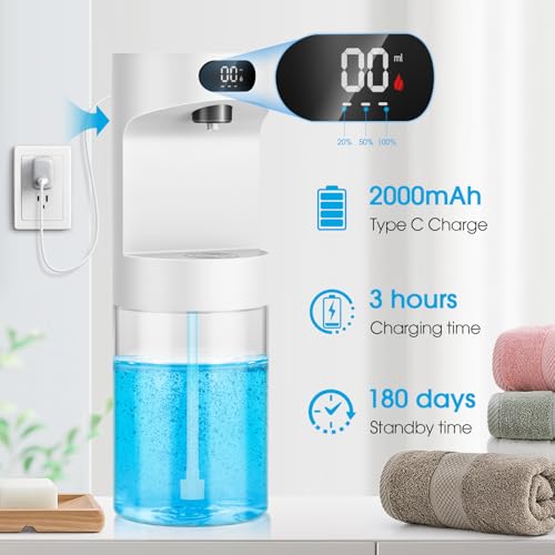 Automatic Mouthwash Dispenser for Bathroom,20.29 oz Touchless Electric Mouth Wash Dispensers Bathroom Accessories Set with 4 Magnetic Cups,4 Modes Wall Mounted Mouth Wash Dispenser for Home - color: White