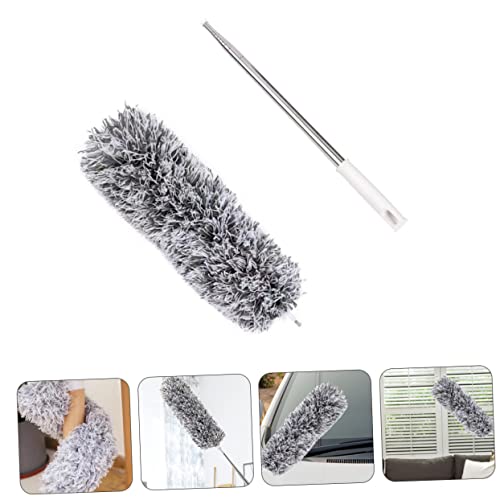 GARVALON 2.8m Extendable Microfiber Sweeping Duster for Car and Home Cleaning Flexible Dust Remover with Durable Fiber Bristles for Furniture Blinds Ceiling Fans and More