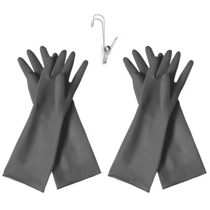 HOMSSEM Dishwashing Gloves - 2 Pairs Premium Rubber Gloves for Cleaning - Urban Gray, Green, Blue - color: Gray - X Large 2pairs