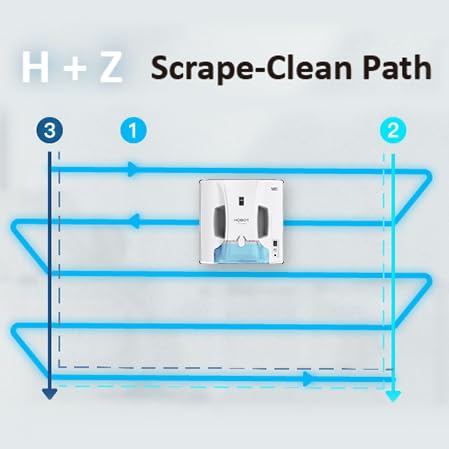 HOBOT-SP10 iScraper Window Cleaning Robot, Spray-Sweep-Scrape, 6000Pa Suction, App + Remote Control, Framed/Frameless Glass, Indoor/Outdoor Use