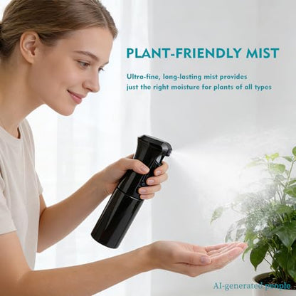 Continuous Spray Bottle, 6.8 OZ Hair Spray Bottles, Ultra-Fine Mister Spray Bottle for Hairstyling, Cleaning, Plants, Pets, Salons, and More (1 Pack) - color: Whole Black