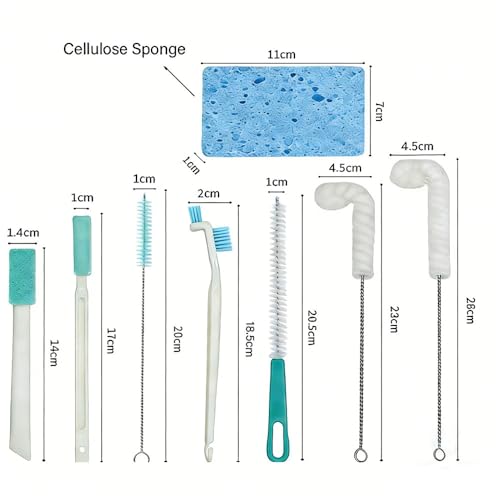 Ice Machine Ice Maker Cleaner Brush Sets, 10pcs Countertop Ice Maker Cleaner Tools, Gap Crevice Cleaning Brushes Tools Small Spaces, Thin Brush for Cleaning Window Track, Straw, Bottle