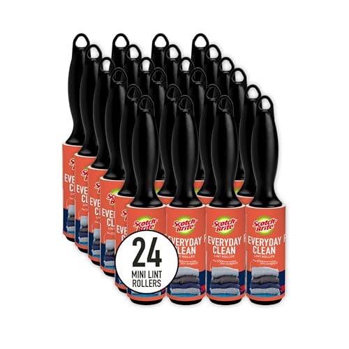 Scotch-Brite Mini Lint Roller 24 Rollers 30 Sheets Per Roller 720 Sheets Total White - style: Mini Lint Roller