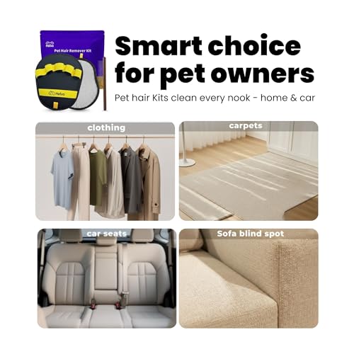 Pet Hair Removal Glove – Reusable Five-Finger Electrostatic Grooming Mitt with Comb for Dogs & Cats, Magic Pet Hair Remover Glove for Sofa, Carpet, Clothing, Car Seats & Furniture
