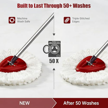 7 Pack Mop Heads Replacements for O Cedar with Mop Base, Microfiber Mop Replace Head for O-Cedar EasyWring Spin Mop, Heavy Duty Washable Pad Compatible with O-Cedar, Vileda
