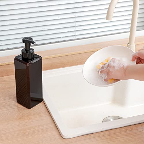 UUJOLY Foaming Soap Dispenser 1L (33.8oz) Refillable Plastic Pump Bottle for Liquid Soap, Shampoo, Body Wash (2 Pcs) (Amber) - color: Amber, size: 33 oz (2 Pack)